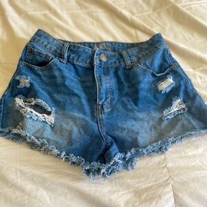 Brand rewash denim shorts
